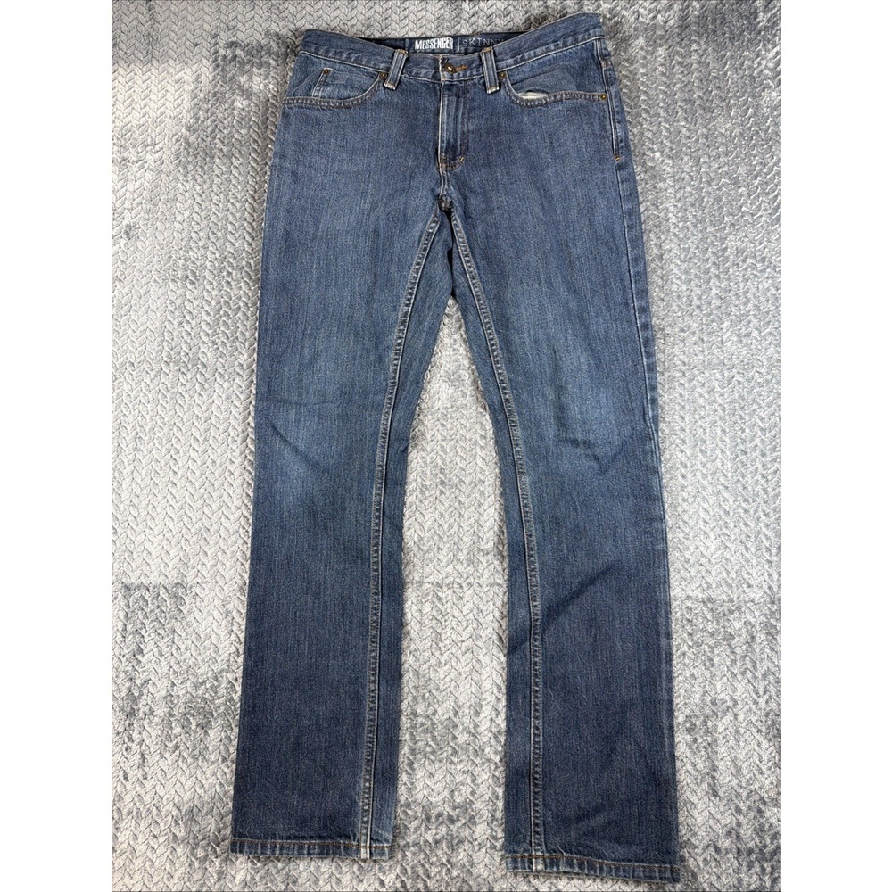 Free World Messenger Jeans‎ Mens 34 Blue Denim Dark Wash Skinny 32x32